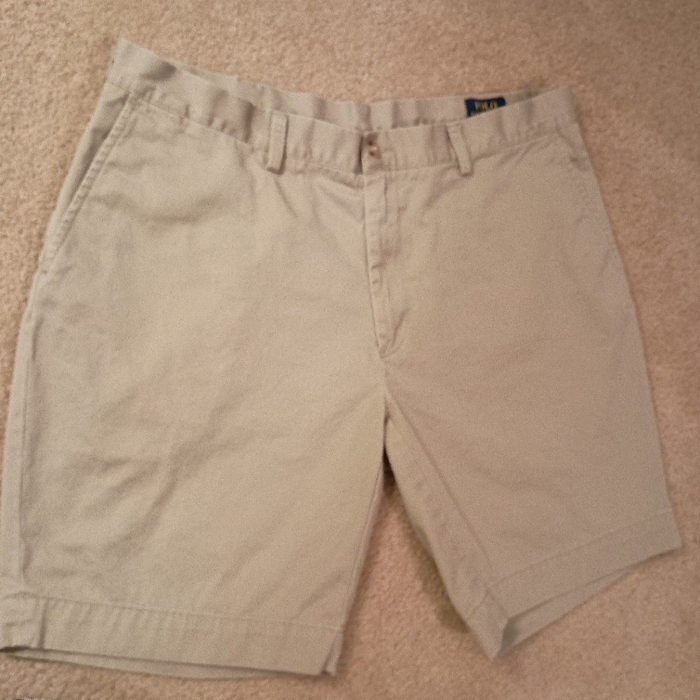 Polo Ralph Lauren Classic Fit 9" Mens‎ Khaki Shorts Cotton Preppy Size 38
